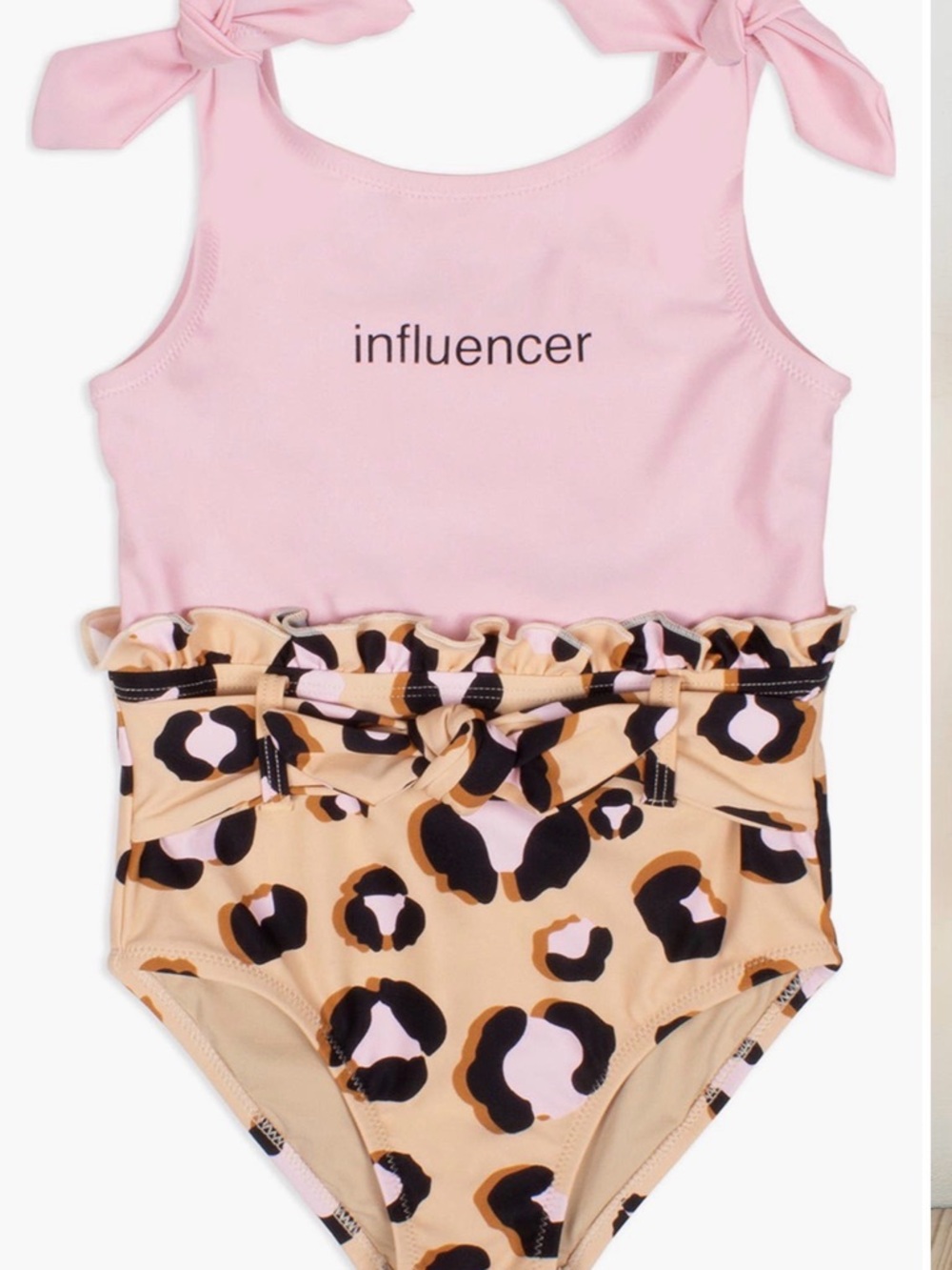 NWOT Shade Critters kids' influencer leopard swimsuit. Size 8 never worn.